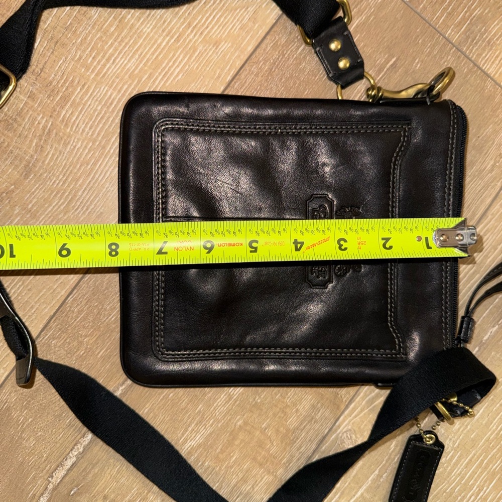 Coach Black Leather Shoulder Bag with Gold Accents - Picture 7 of 9
